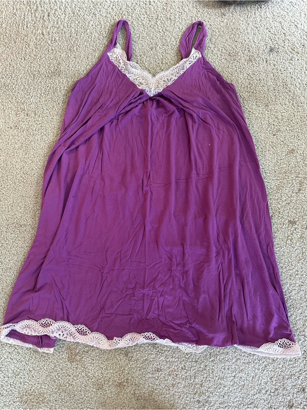 Purple Lace Trim Women's Nightgown